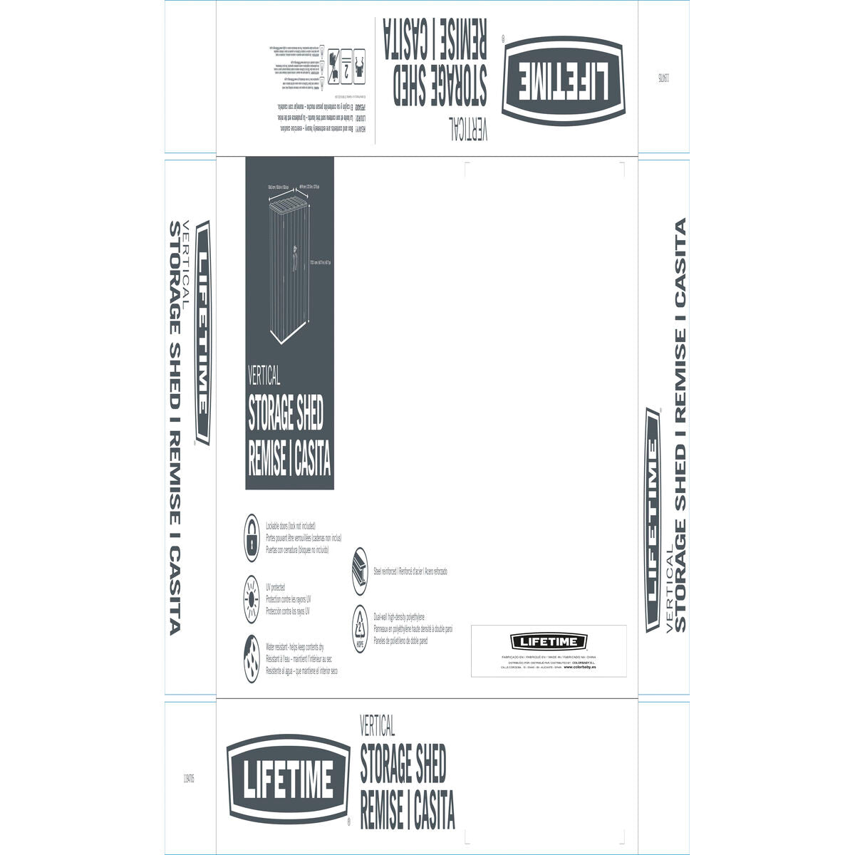 Armoire Lifetime 60209 Extérieur Vertical 136 x 172 x 70 cm Acier Plastique