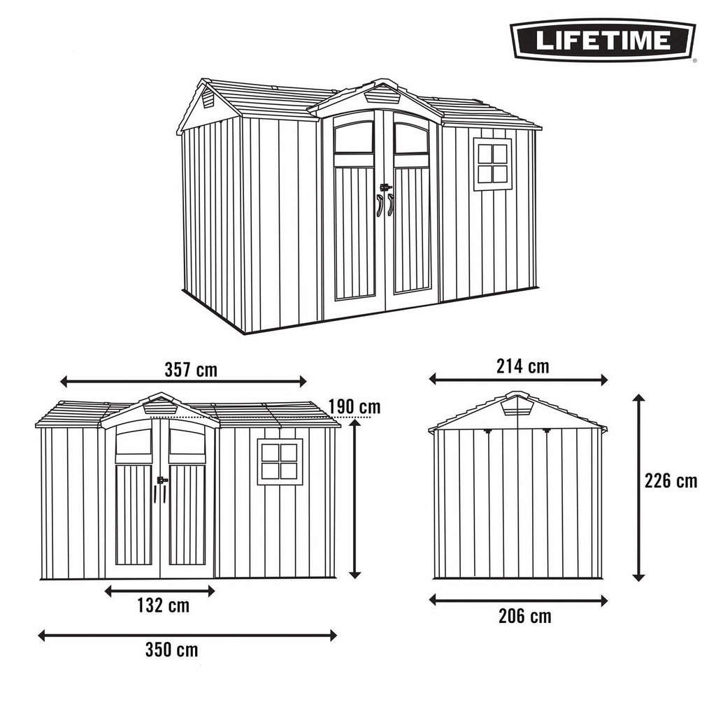Cabane Lifetime 356 x 225 x 213 cm Gris