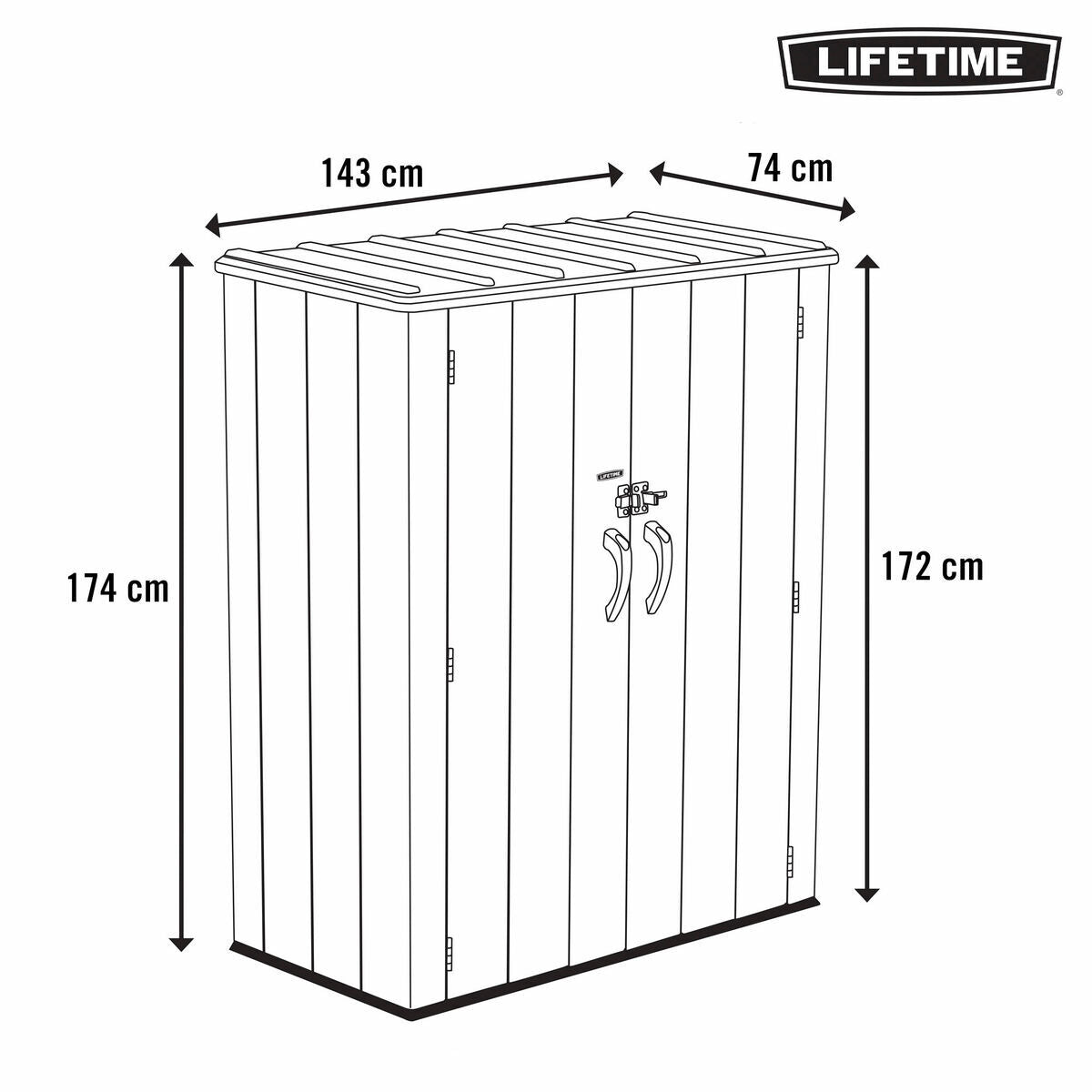 Meubles de rangement Lifetime Gris 143 x 174 x 74 cm