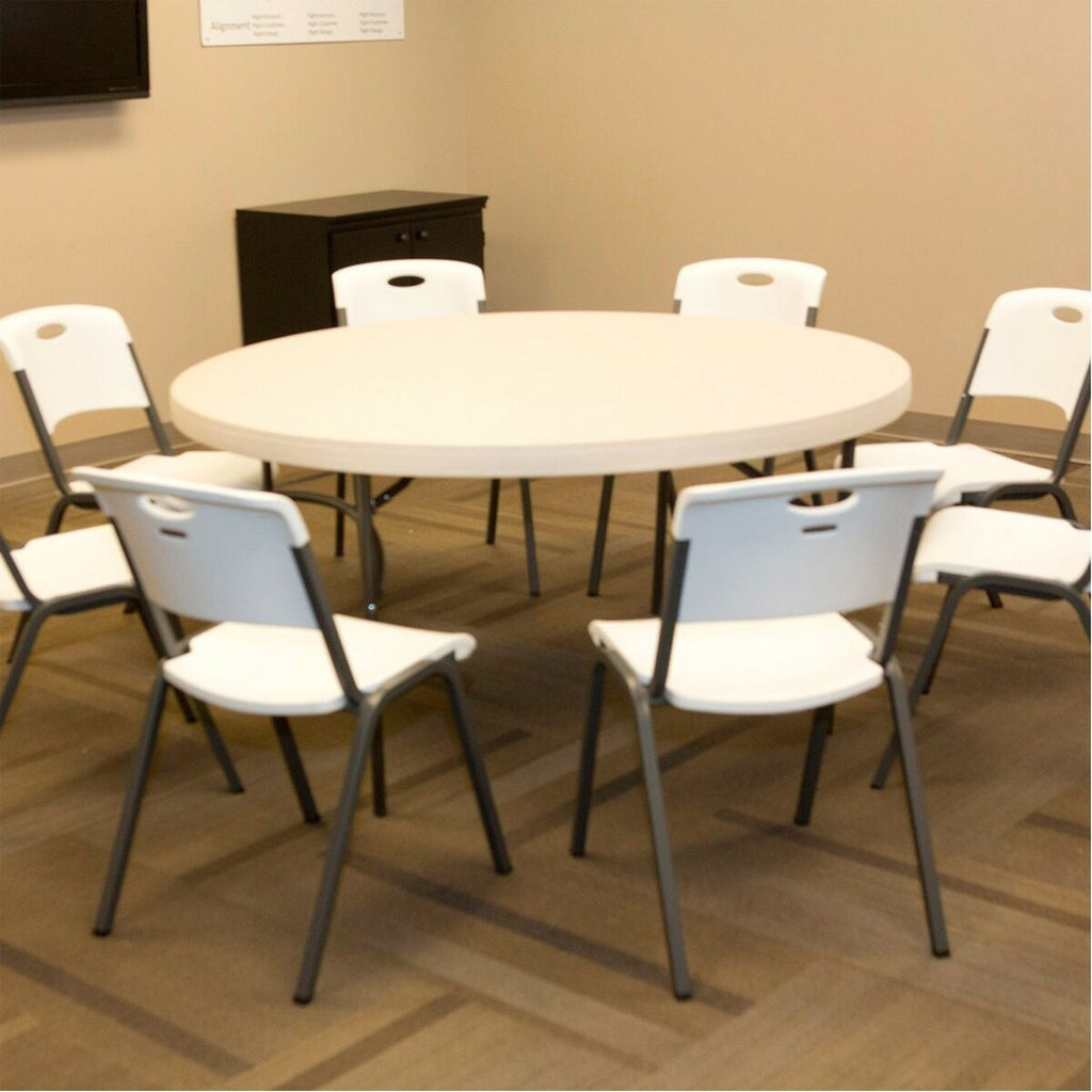 Table d'appoint Lifetime Crème 152 x 74 x 152 cm Acier Plastique