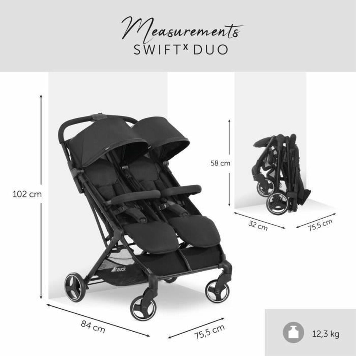 Poussette pour bébé Hauck Noir