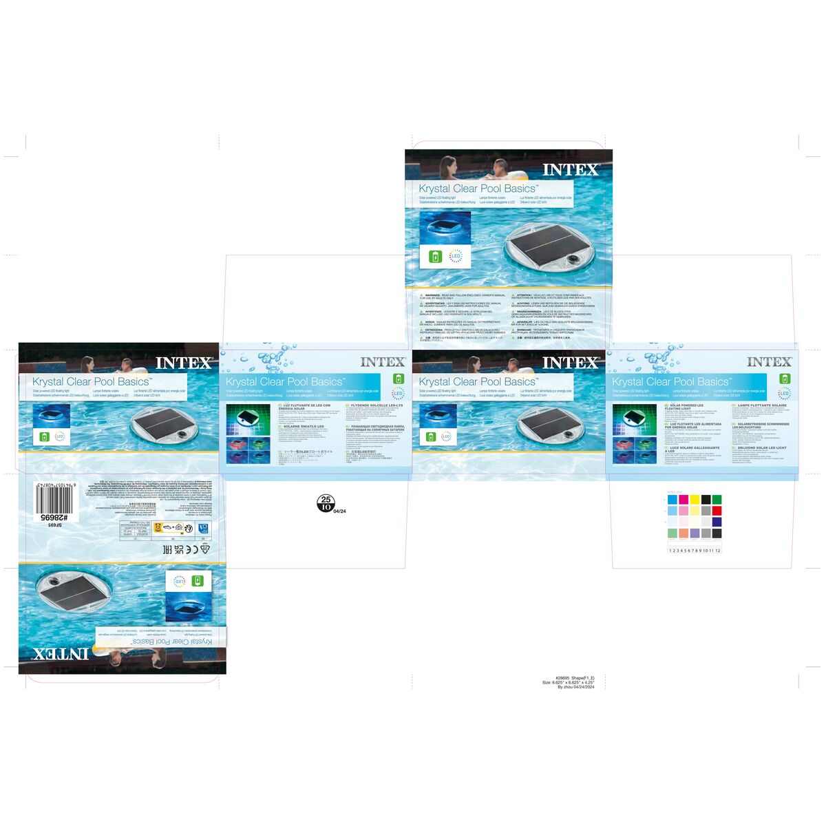 Lumière Solaire Flottante pour Piscine Intex 16,8 x 10,8 x 16,8 cm (8 Unités)