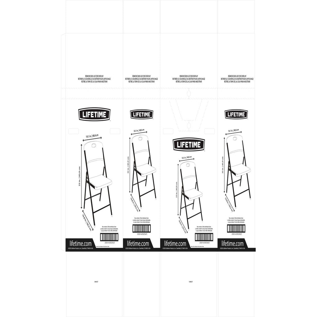 Chaise Pliante Lifetime Noir 50 x 84 x 48,5 cm (5 Unités)
