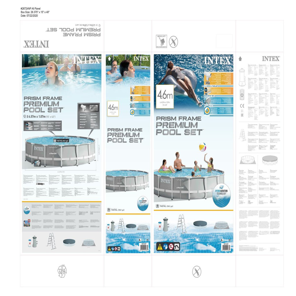 Piscine Démontable Intex Prism Frame 457 x 107 cm 14.614 l Gris
