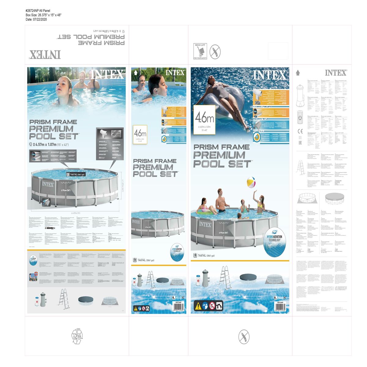 Piscine Démontable Intex Prism Frame 457 x 107 cm 14.614 l Gris