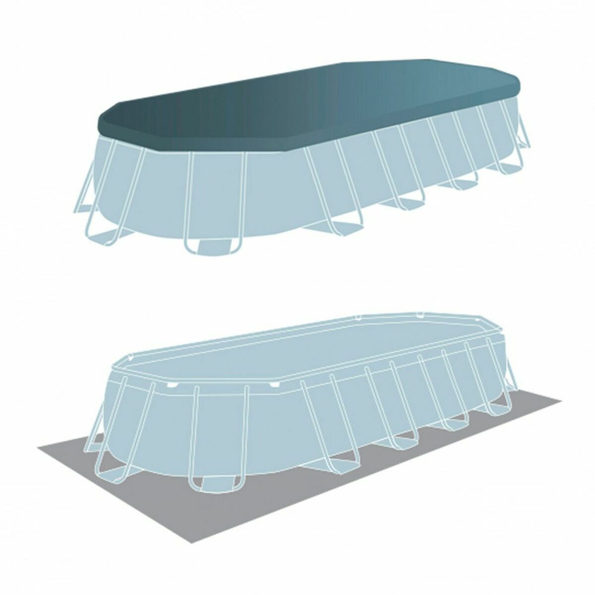 Piscine Démontable Intex Prism Frame 610 x 122 x 305 cm 610 x 305 x 122 cm 18.202 l Gris Ovale