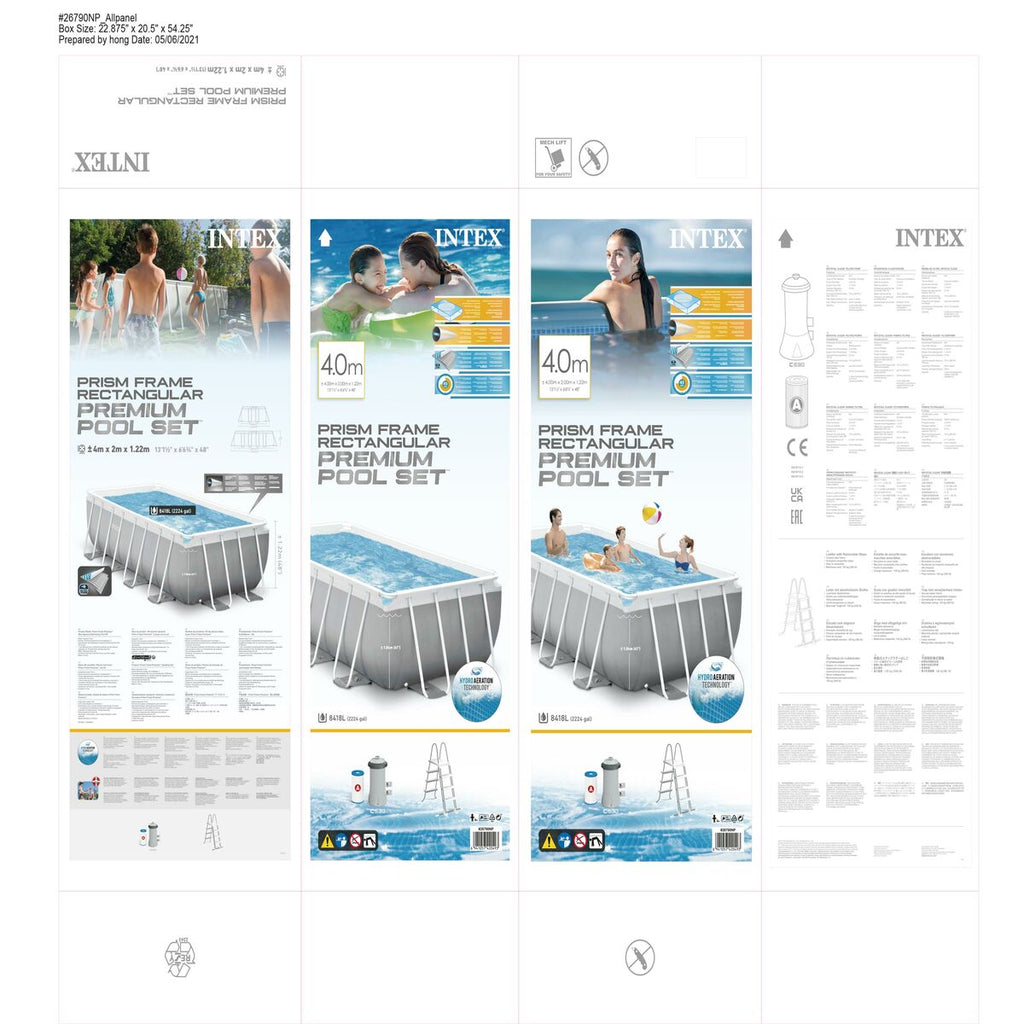 Piscine Démontable Intex 8.418 l Rectangulaire 400 x 200 x 122 cm