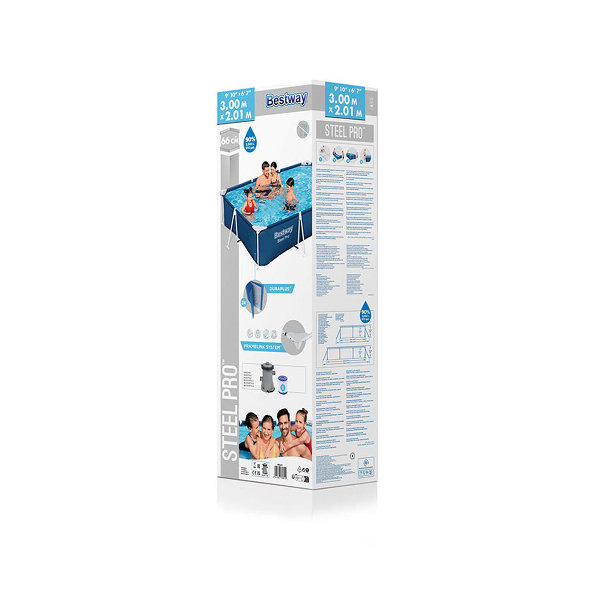 Bestway Piscine Rigide Adulte avec Filtre 300x201x66 cm Jardin 56411