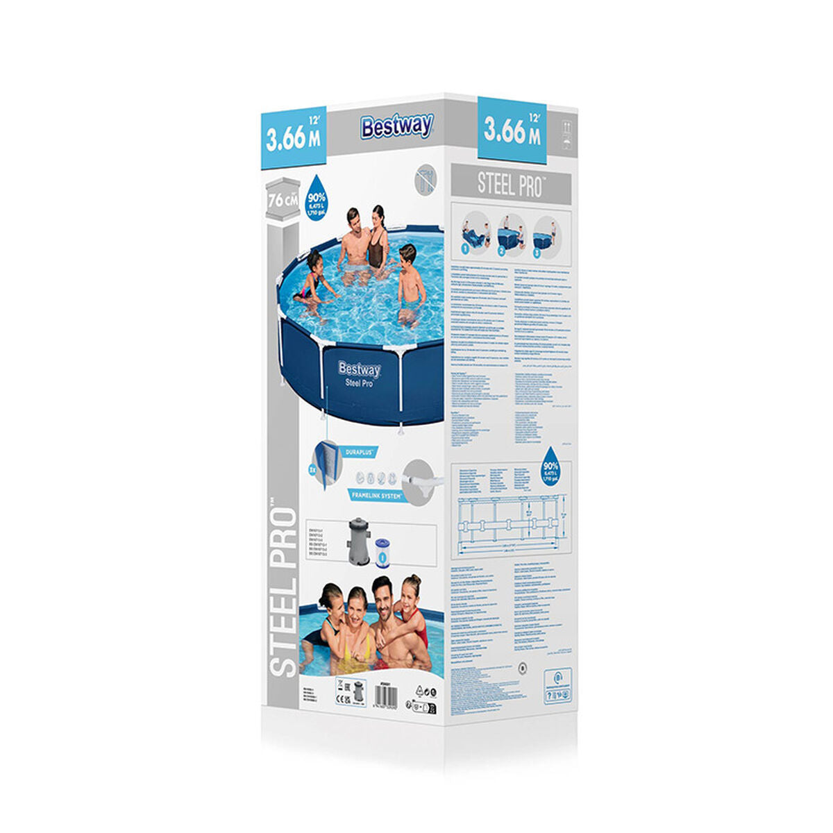 Piscine Démontable Bestway 366 x 76 cm 366 x 366 x 76 cm