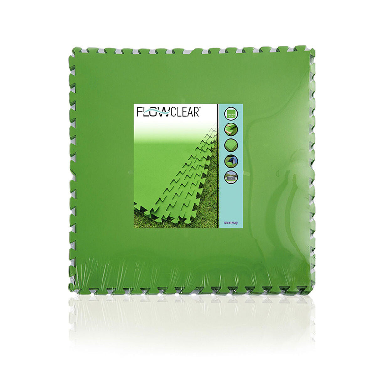 Bestway Sol de Piscine en Mousse Vert 9 Pièces 78x78 cm Jardin 58636