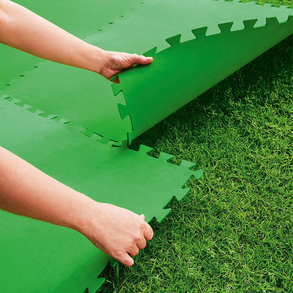 Bestway Sol de Piscine en Mousse Vert 9 Pièces 78x78 cm Jardin 58636