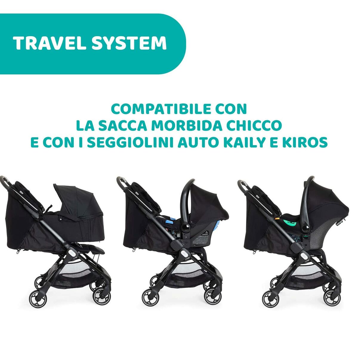 Poussette pour bébé Chicco Noir