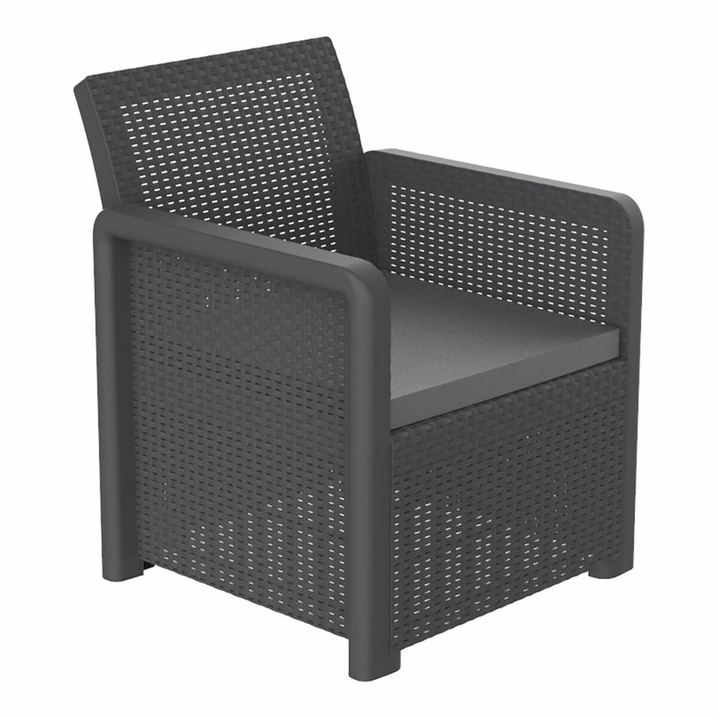 Ensemble Table avec 2 Sièges Shaf Anthracite 57 X 57 X 42 CM (3 Pièces)