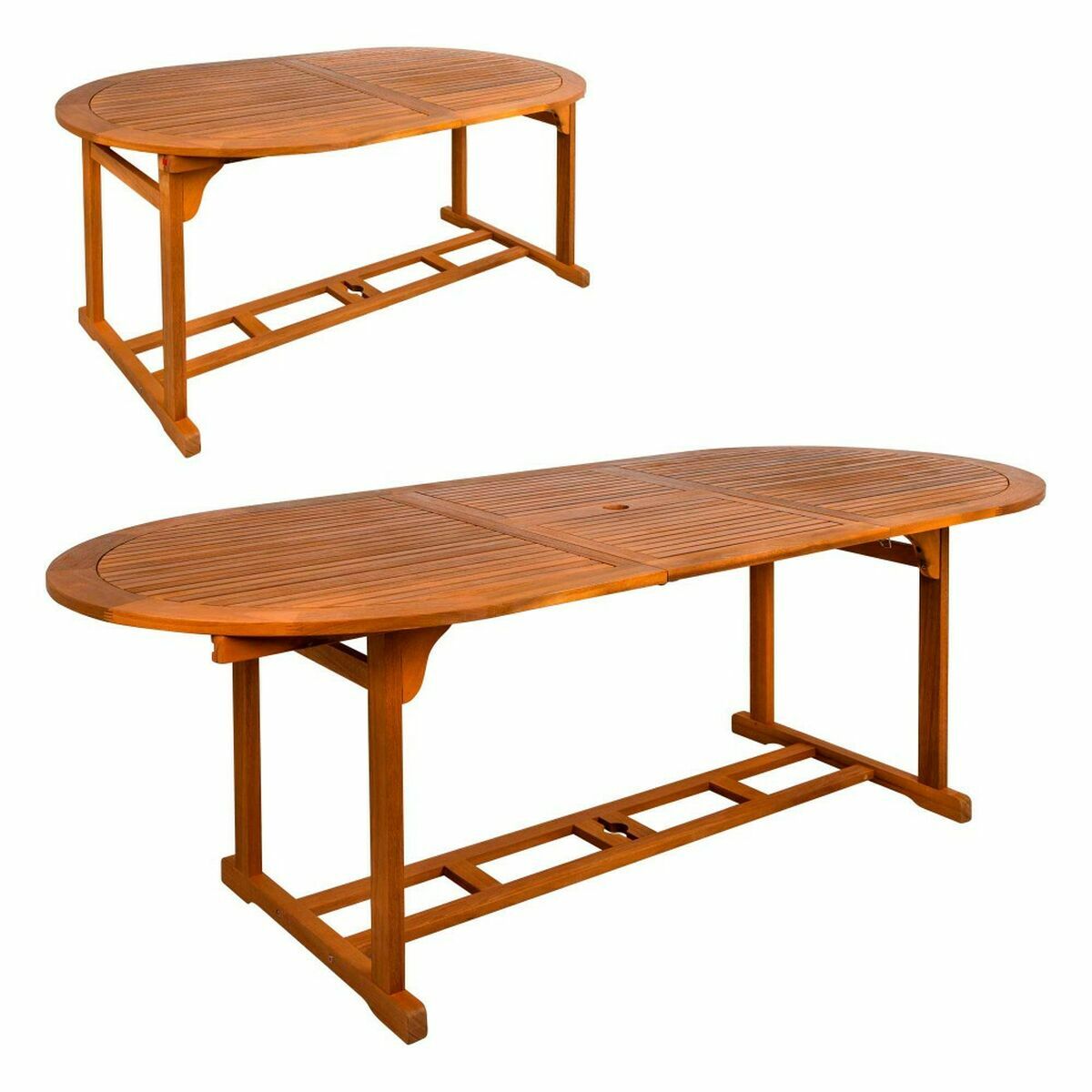 Table extensible Aktive Bois d'acacia Extensible Ovale 200 x 100 x 74 cm