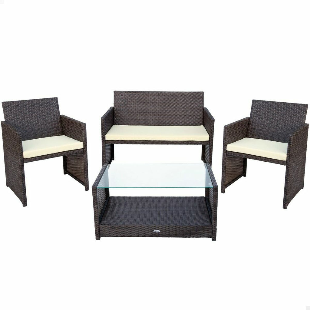 Meubles de jardin Aktive Rotin Noir 4 Pièces