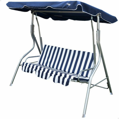 Balancelle Aktive 3 places Bleu Blanc 180 x 107 x 160 cm