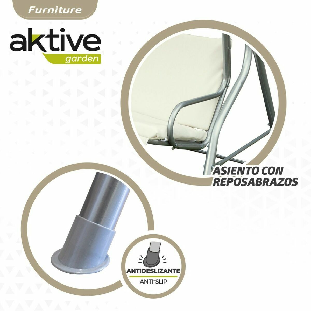 Balancelle Aktive 3 places Ivoire 180 x 107 x 160 cm