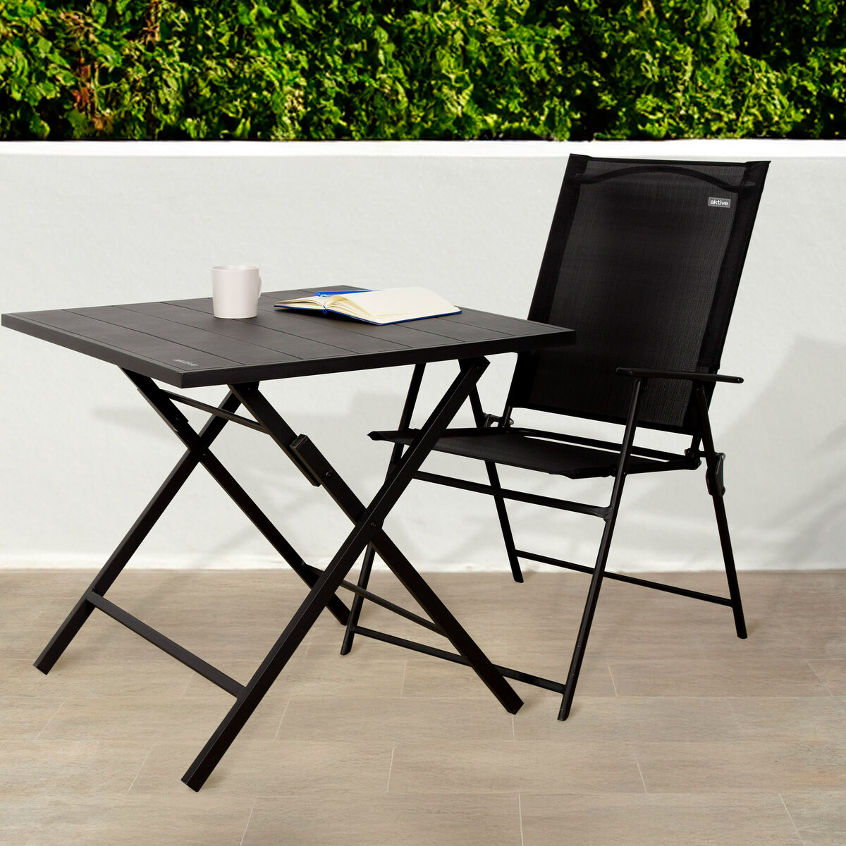 Ensemble Table + 2 Chaises Aktive 75 x 70 x 75 cm (3 Pièces)