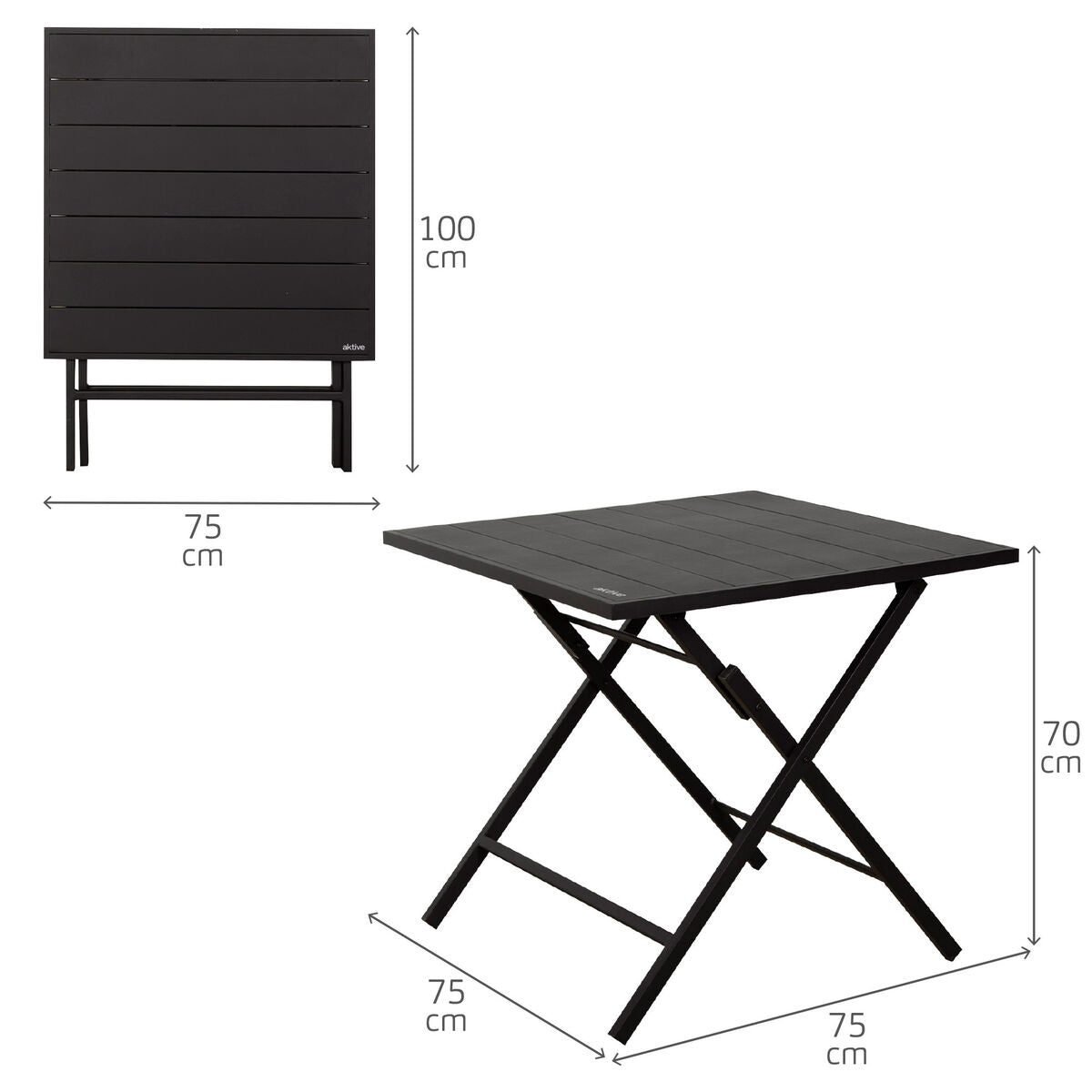 Ensemble Table + 2 Chaises Aktive 75 x 70 x 75 cm (3 Pièces)