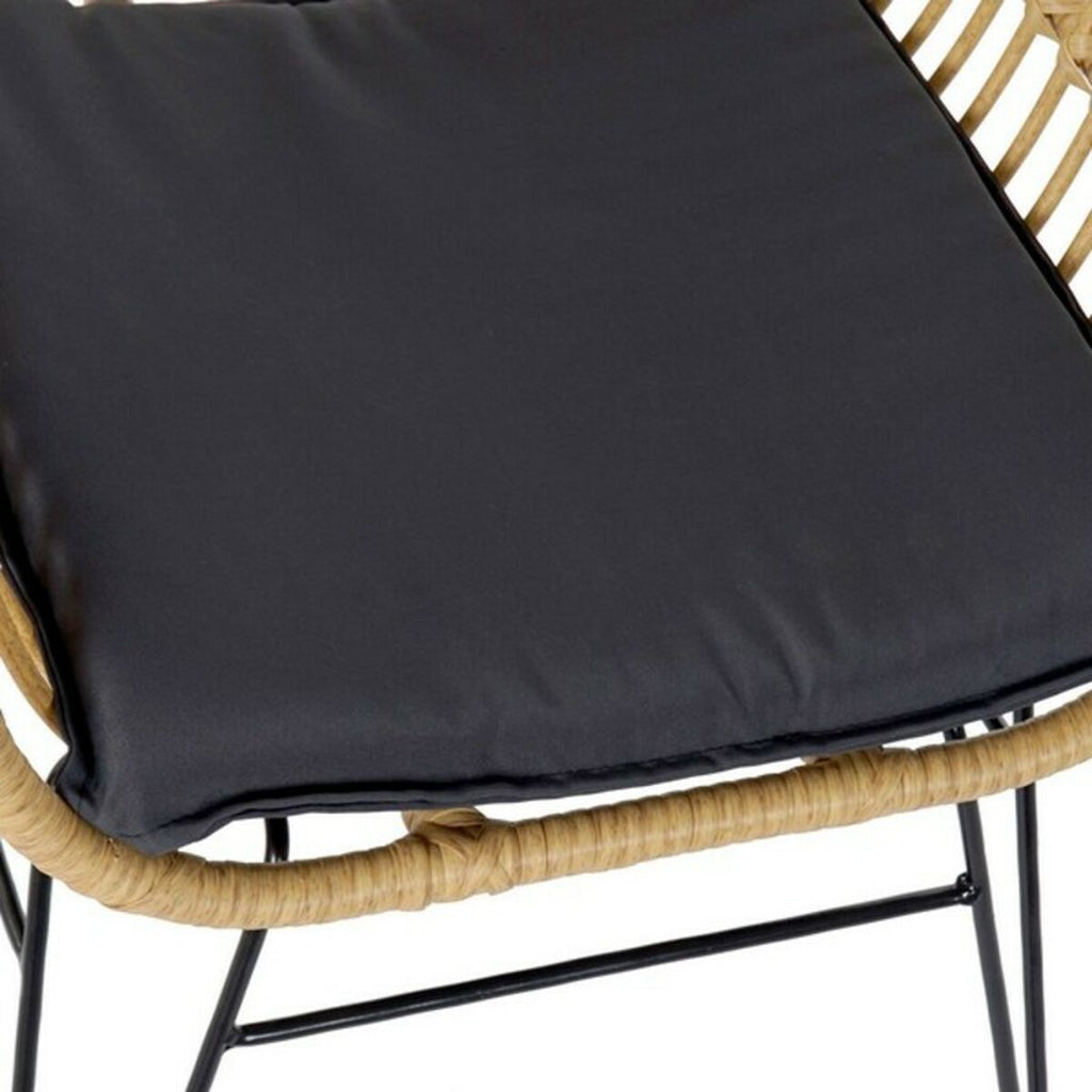 Ensemble Table + 2 Chaises DKD Home Decor Noir Naturel Marron Clair 56 x 57,5 x 82 cm
