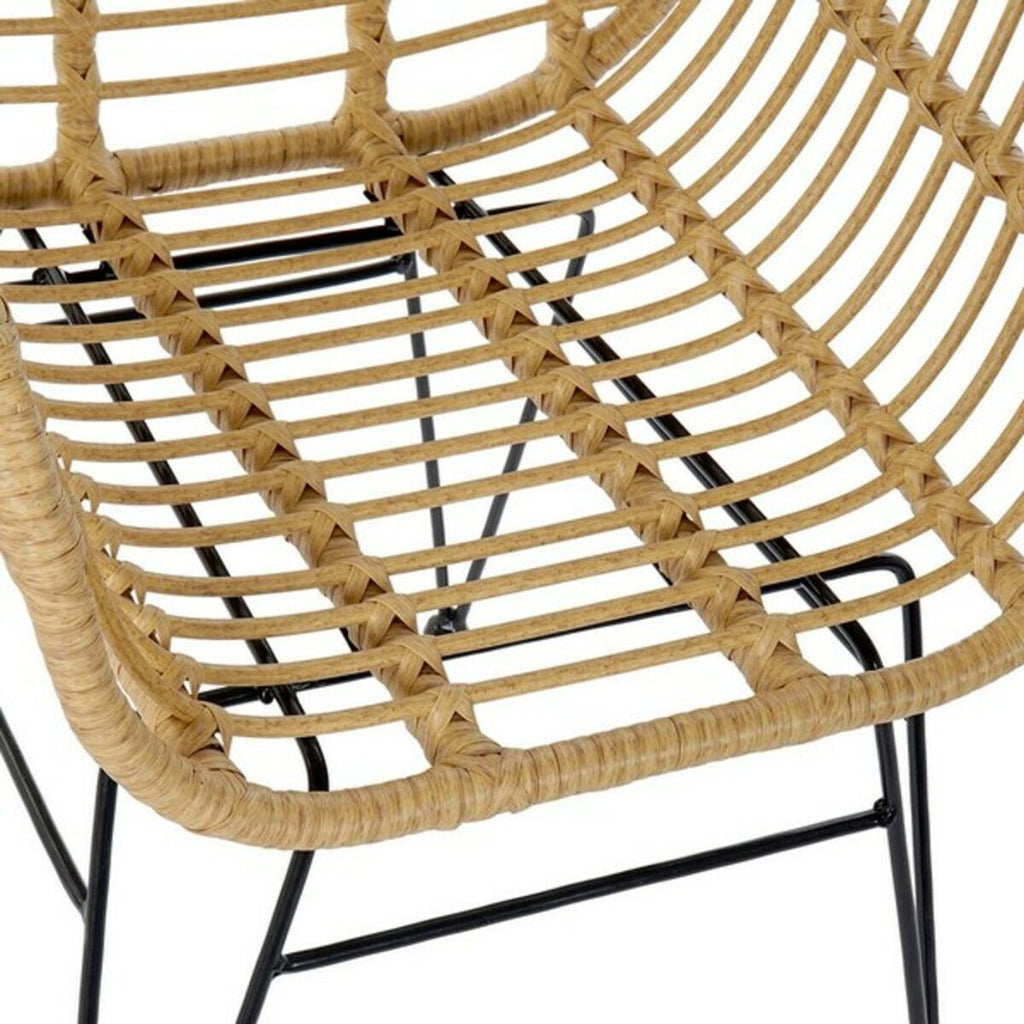 Ensemble Table + 2 Chaises DKD Home Decor Noir Naturel Marron Clair 56 x 57,5 x 82 cm