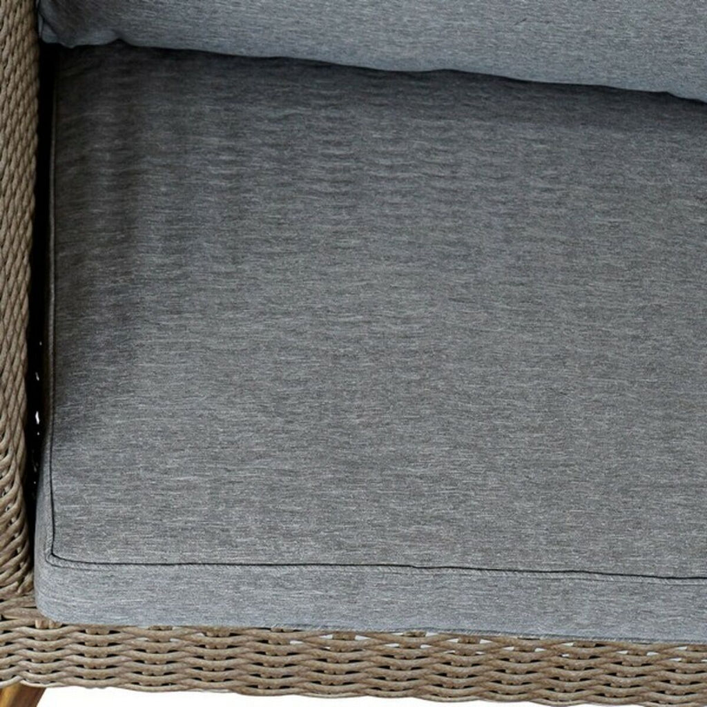 Ensemble Table avec 3 Sièges DKD Home Decor MB-166666 Beige Gris 137 x 66 x 70,5 cm 137 x 66 x 73 cm (4 Pièces)