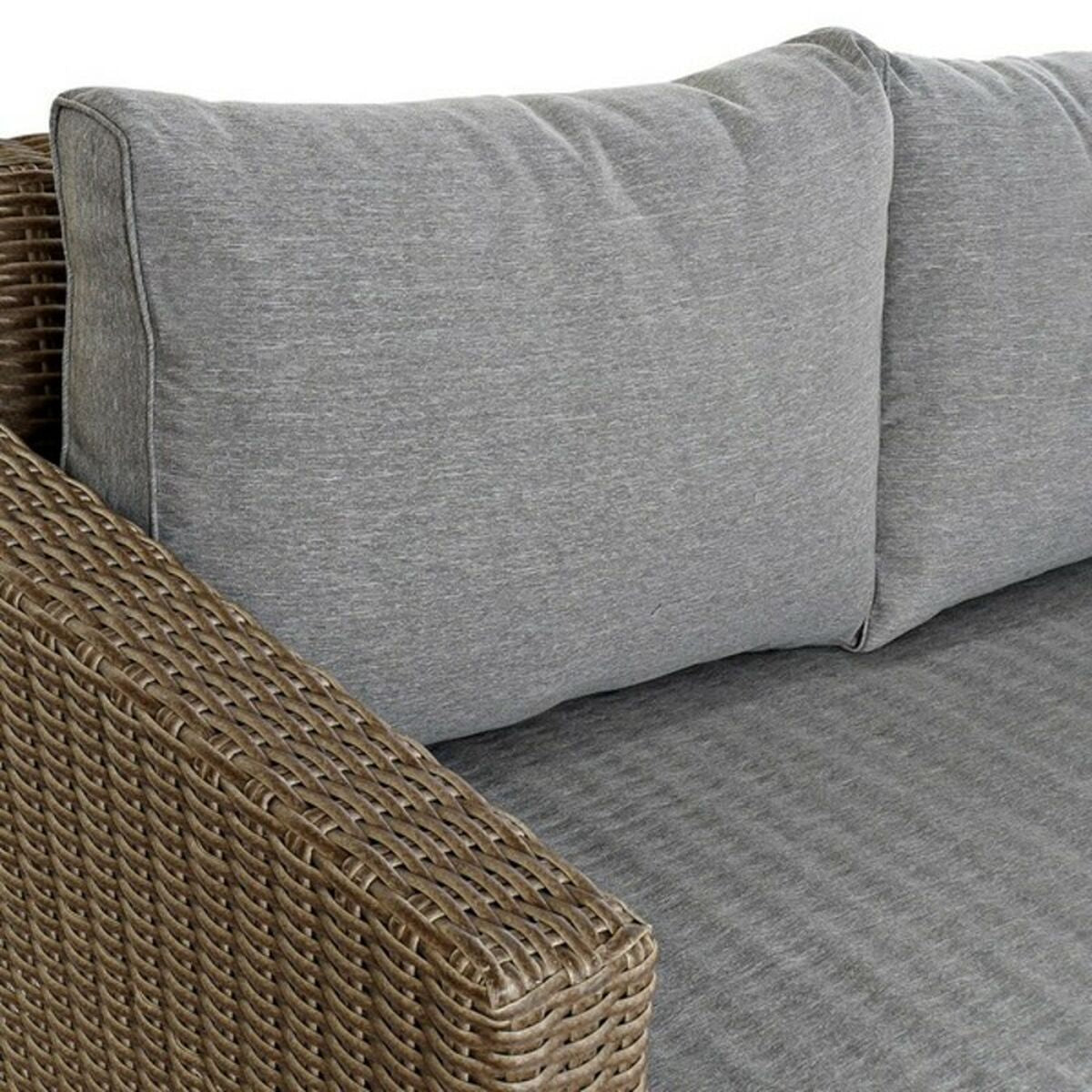 Ensemble Table avec 3 Sièges DKD Home Decor MB-166666 Beige Gris 137 x 66 x 70,5 cm 137 x 66 x 73 cm (4 Pièces)