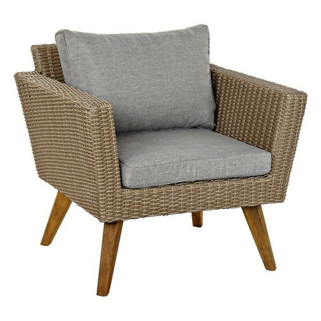 Ensemble Table avec 3 Sièges DKD Home Decor MB-166666 Beige Gris 137 x 66 x 70,5 cm 137 x 66 x 73 cm (4 Pièces)