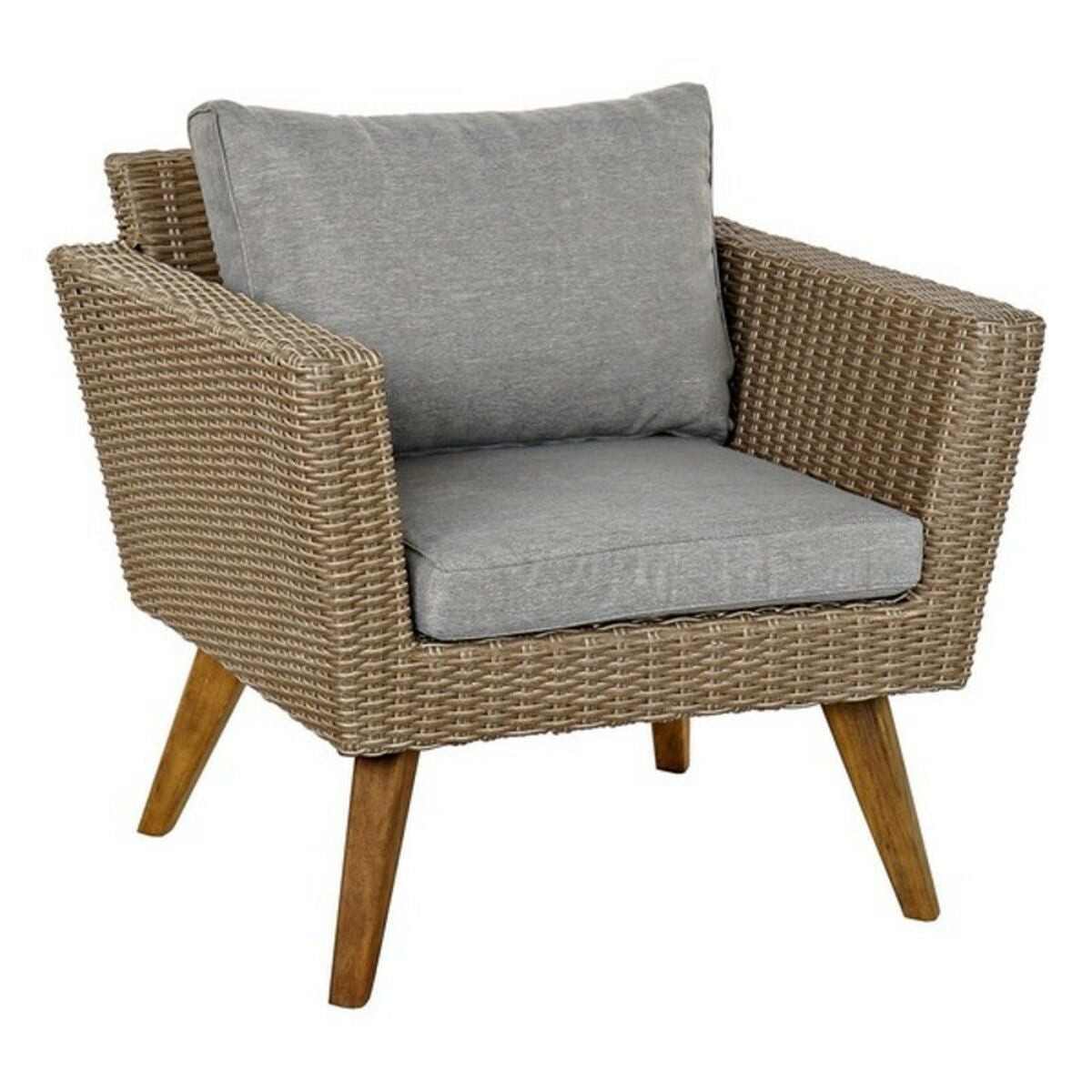 Ensemble Table avec 3 Sièges DKD Home Decor MB-166666 Beige Gris 137 x 66 x 70,5 cm 137 x 66 x 73 cm (4 Pièces)
