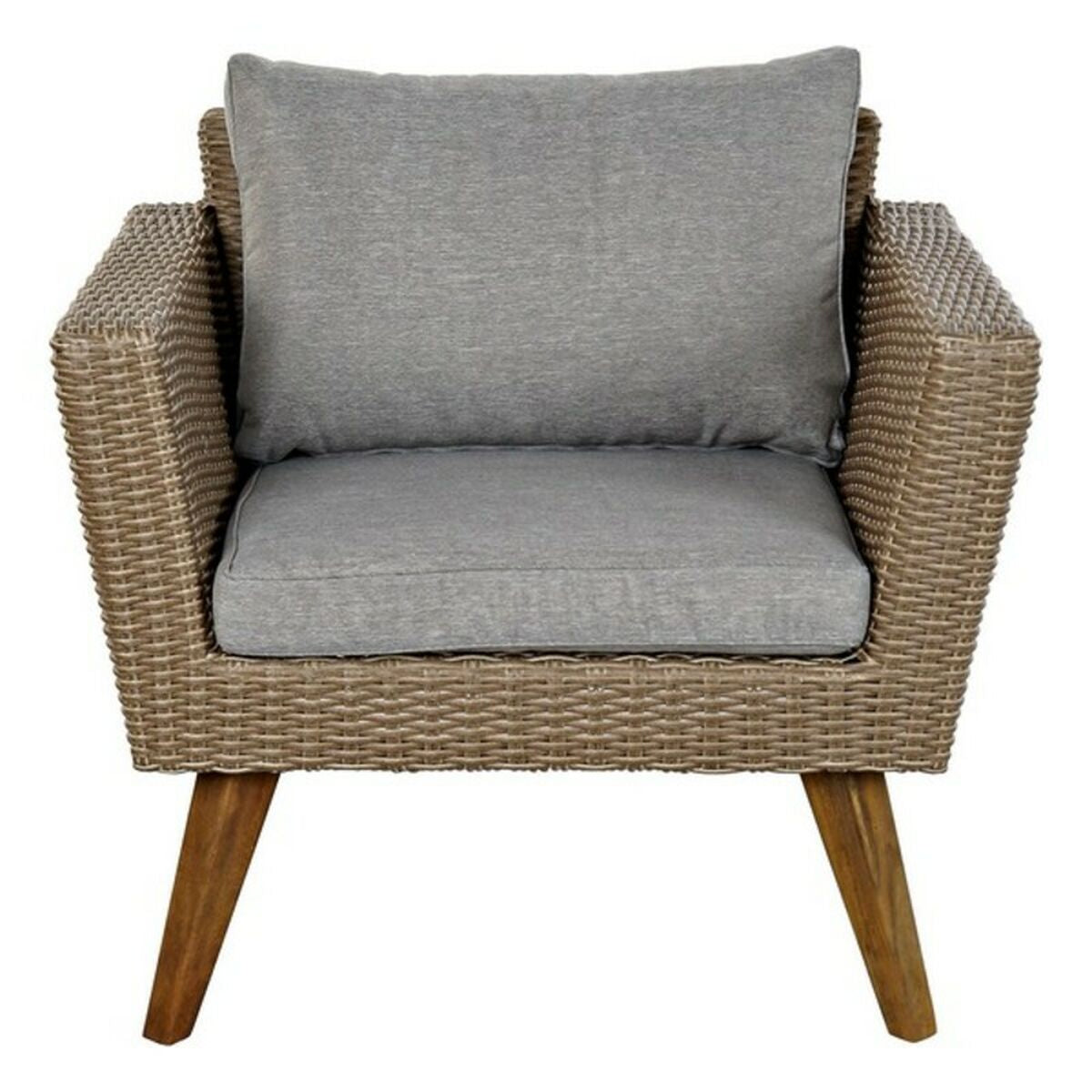 Ensemble Table avec 3 Sièges DKD Home Decor MB-166666 Beige Gris 137 x 66 x 70,5 cm 137 x 66 x 73 cm (4 Pièces)