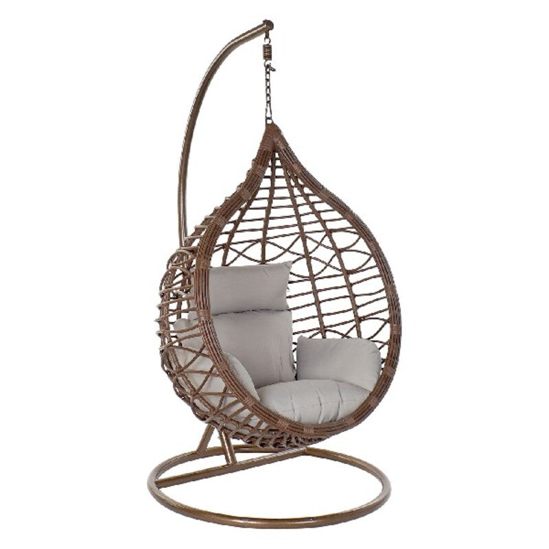 Fauteuil de jardin suspendu DKD Home Decor Marron Gris Multicouleur Brun foncé Aluminium rotin synthétique 100 x 78 x 120 cm 100