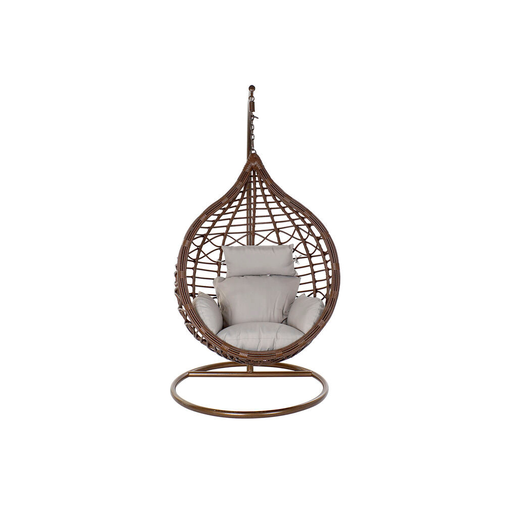 Fauteuil de jardin suspendu DKD Home Decor Marron Gris Multicouleur Brun foncé Aluminium rotin synthétique 100 x 78 x 120 cm 100