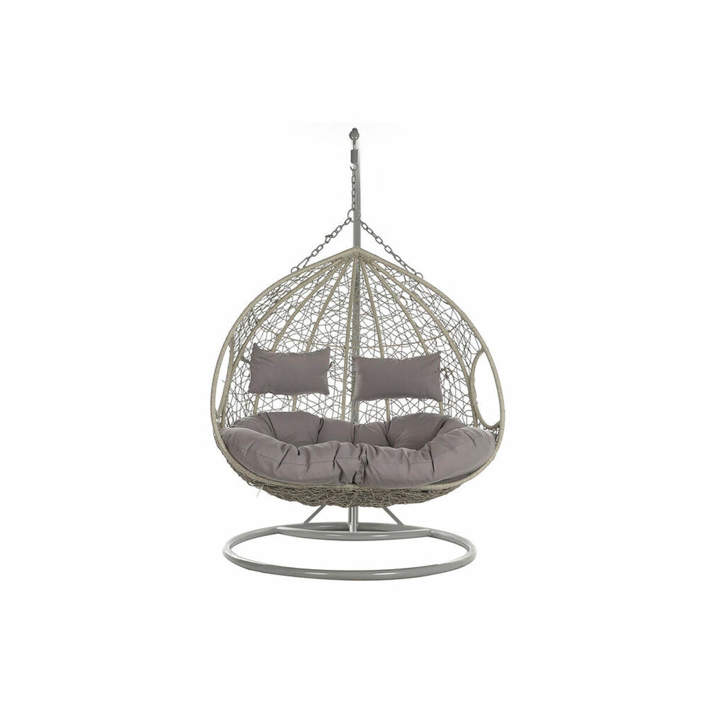 Fauteuil de jardin suspendu DKD Home Decor 133 x 80 x 110 cm Gris rotin synthétique Aluminium