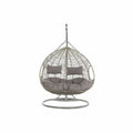 Fauteuil de jardin suspendu DKD Home Decor 133 x 80 x 110 cm Gris rotin synthétique Aluminium