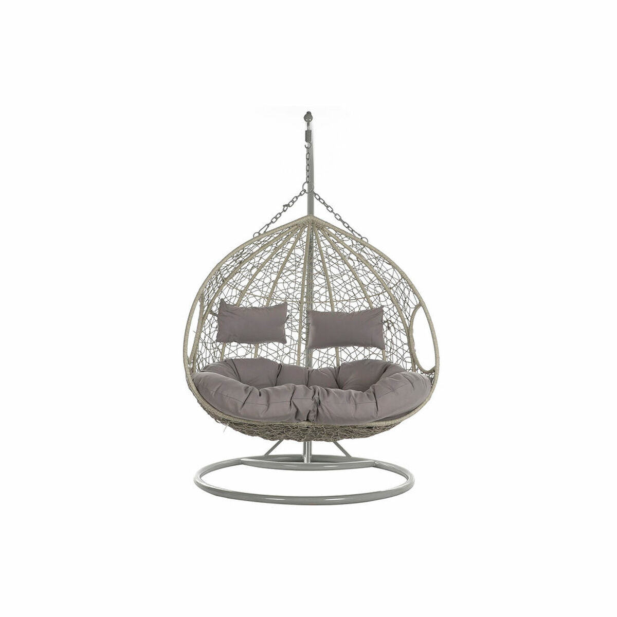 Fauteuil de jardin suspendu DKD Home Decor 133 x 80 x 110 cm Gris rotin synthétique Aluminium