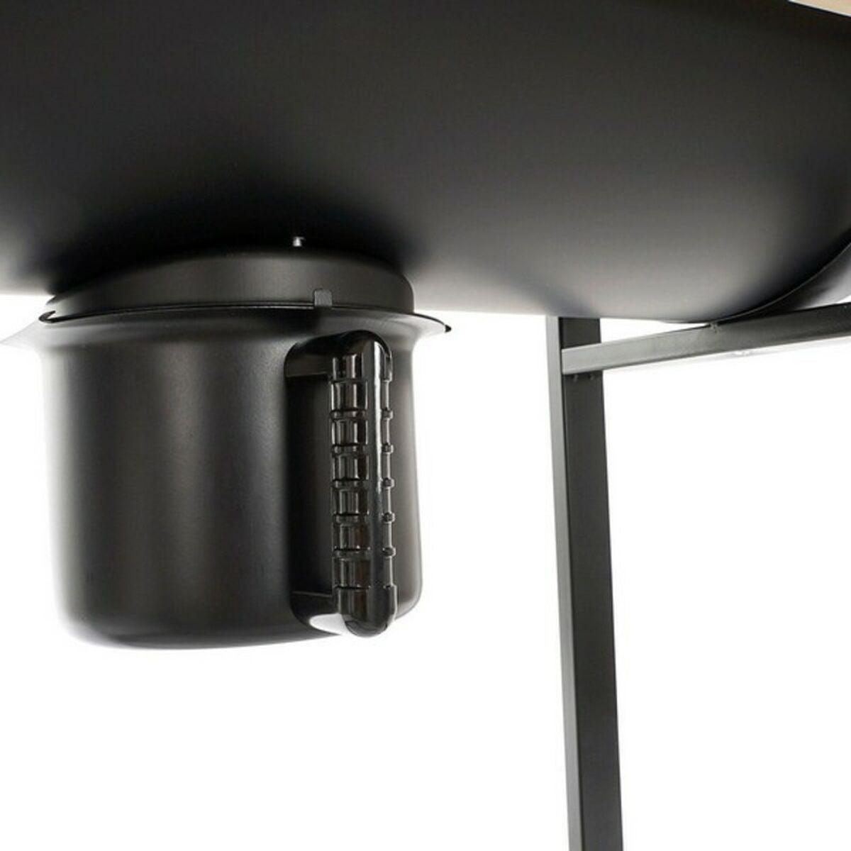 Barbecue à Charbon avec Couvercle et Roulettes DKD Home Decor Noir Naturel Bois Métal Acier 108 x 71 x 103 cm