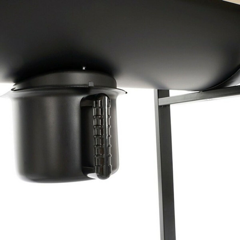 Barbecue à Charbon avec Couvercle et Roulettes DKD Home Decor Noir Naturel Bois Métal Acier 108 x 71 x 103 cm