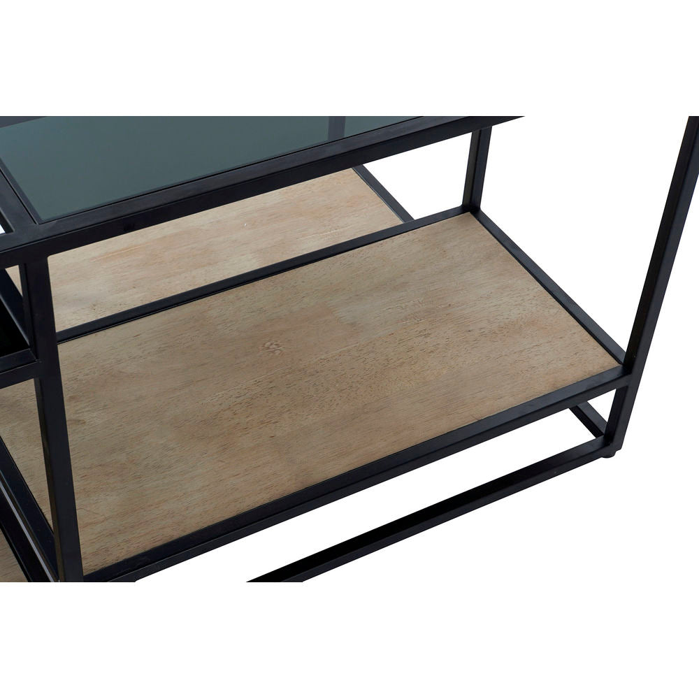 Table Basse DKD Home Decor 8424001787234 Noir Multicouleur Naturel Bois Métal Miroir 120 x 60 x 50 cm