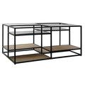 Table Basse DKD Home Decor 8424001787234 Noir Multicouleur Naturel Bois Métal Miroir 120 x 60 x 50 cm