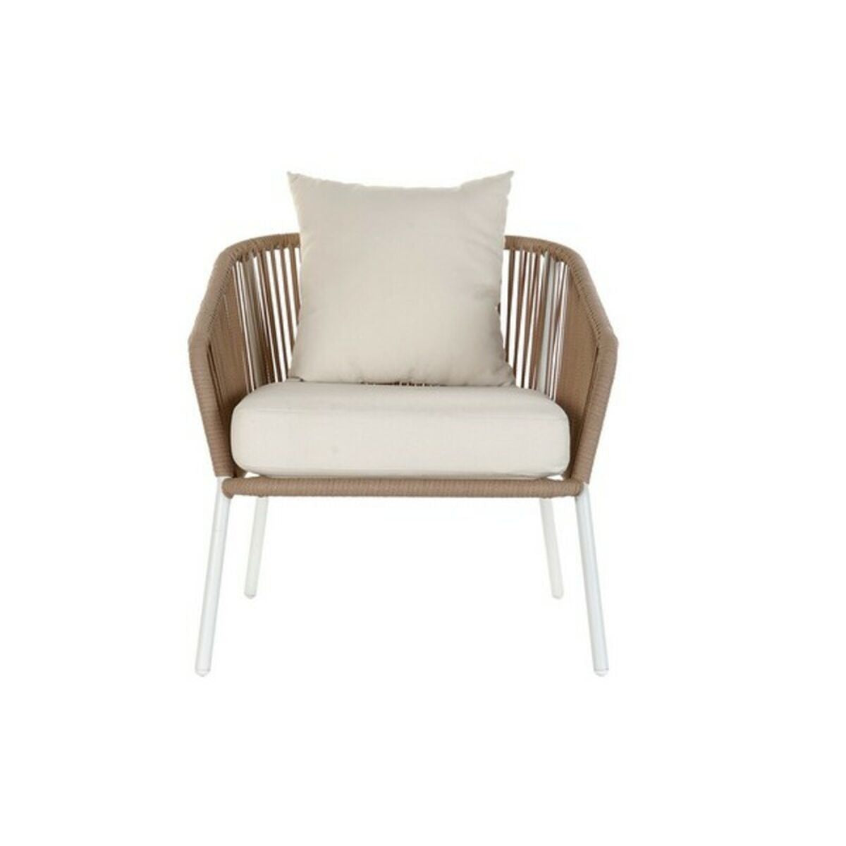 Canapé de jardin DKD Home Decor MB-179038 Blanc Beige 151,5 x 72 x 70 cm Jardin