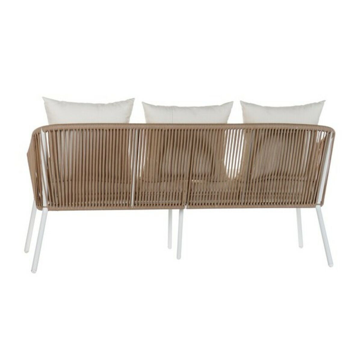Canapé de jardin DKD Home Decor MB-179038 Blanc Beige 151,5 x 72 x 70 cm Jardin
