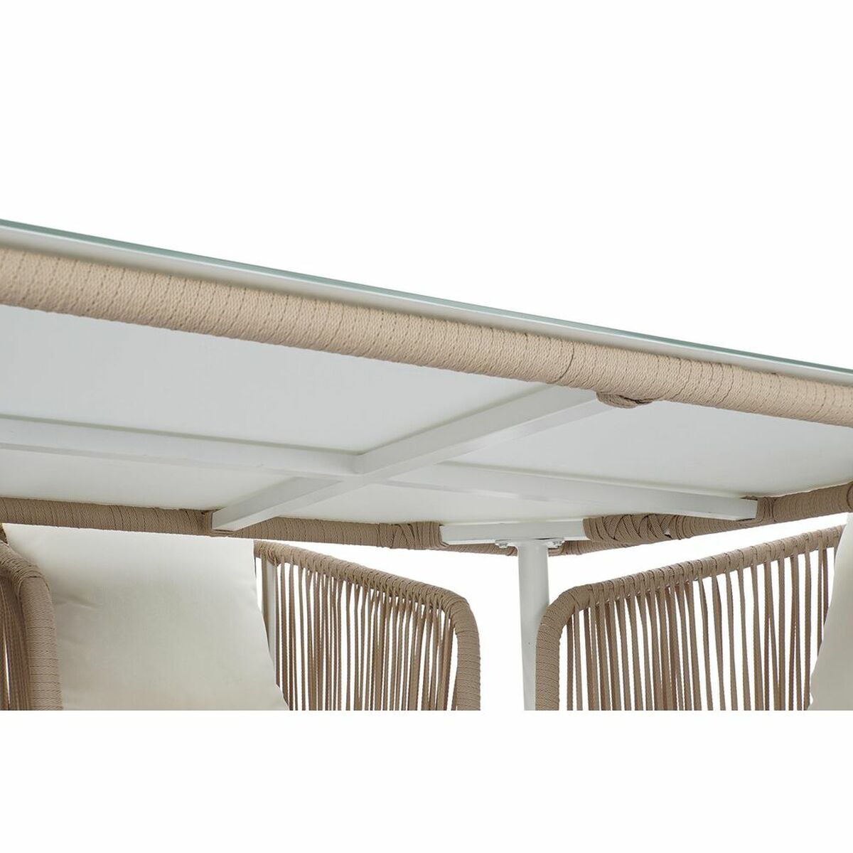 Ensemble Table + Chaises DKD Home Decor Beige 78 cm 163 x 95 x 6 cm