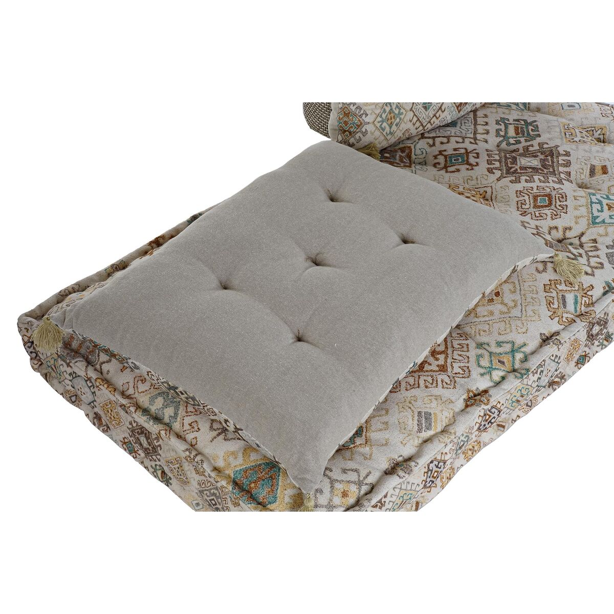 Canapé deux places DKD Home Decor Jaune Marron Beige 145 x 76 x 13 cm