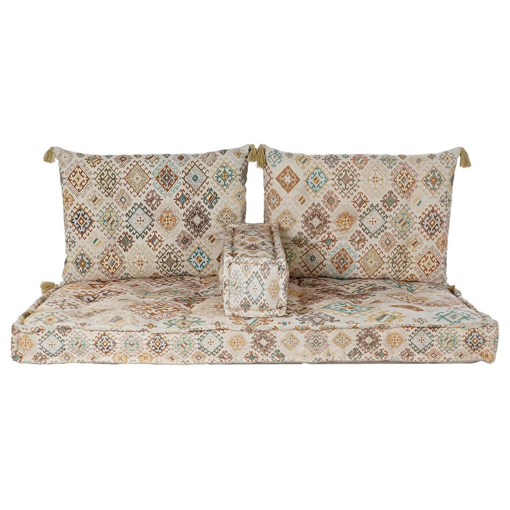 Canapé deux places DKD Home Decor Jaune Marron Beige 145 x 76 x 13 cm
