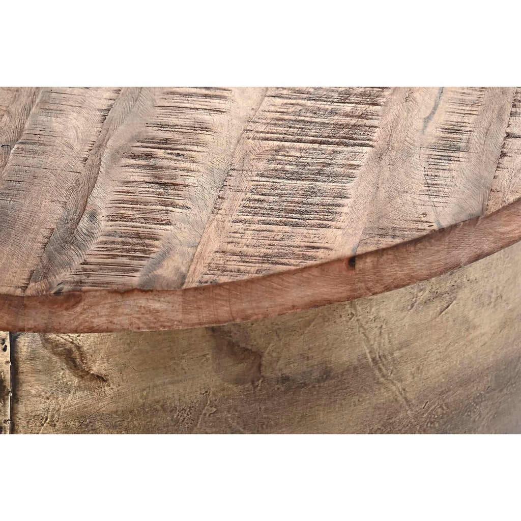 Table Basse DKD Home Decor Glamour Marron Doré Métal Bois de manguier 68 x 68 x 44 cm