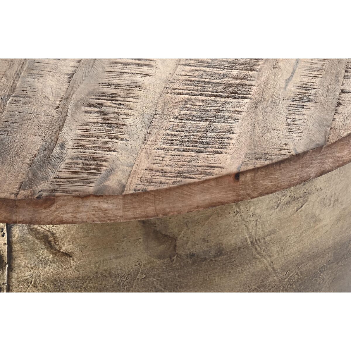 Table Basse DKD Home Decor Glamour Marron Doré Métal Bois de manguier 68 x 68 x 44 cm