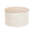 Table Basse DKD Home Decor Blanc Naturel Aluminium Bois de manguier 81 x 81 x 45 cm