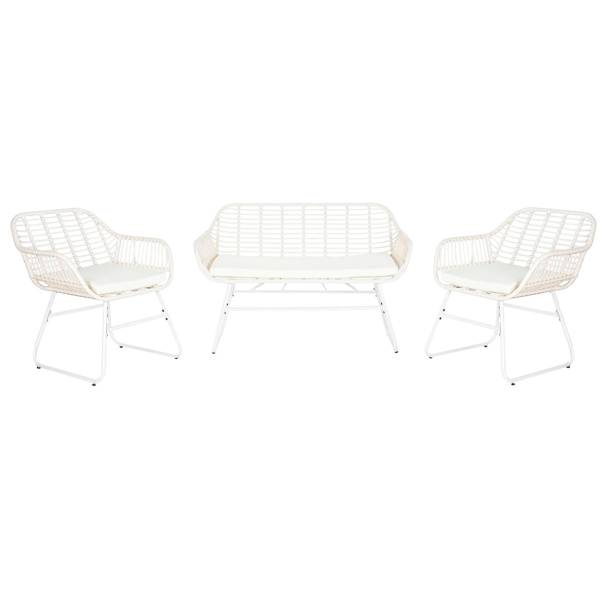 Meubles de jardin DKD Home Decor Blanc 124 x 74 x 84 cm (4 Pièces)