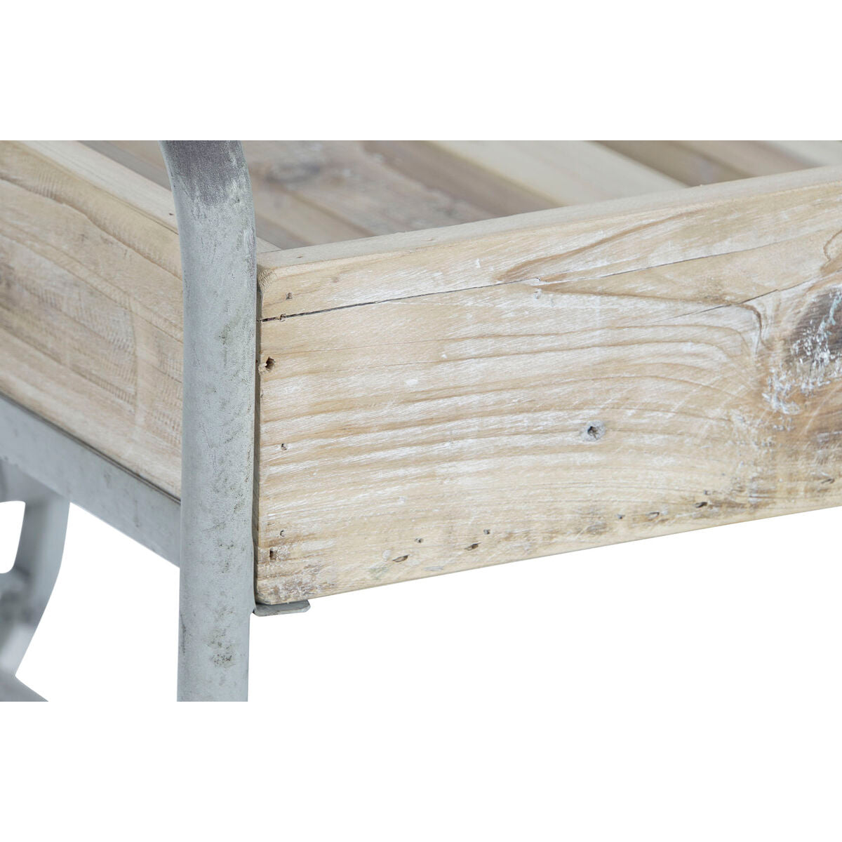 Table d'appoint DKD Home Decor Gris Naturel Métal Sapin Bois d'épicéa 110 x 67 x 46 cm