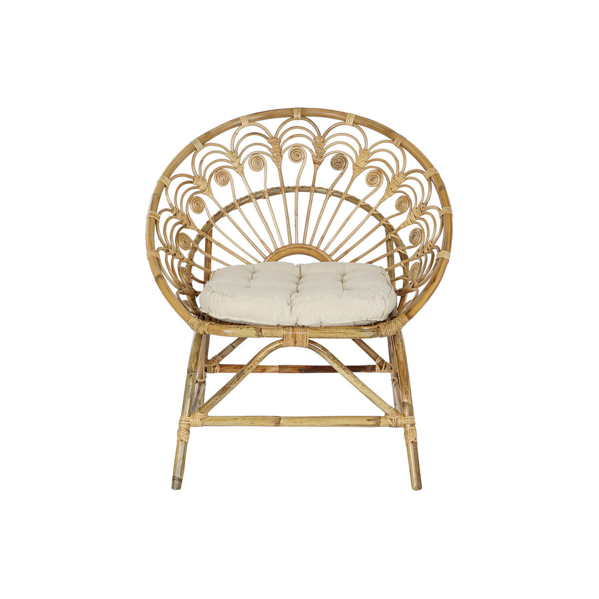 Chaise de jardin DKD Home Decor Blanc Marron 75 x 50 x 90 cm 80 x 66 x 89 cm 84 x 70 x 90 cm